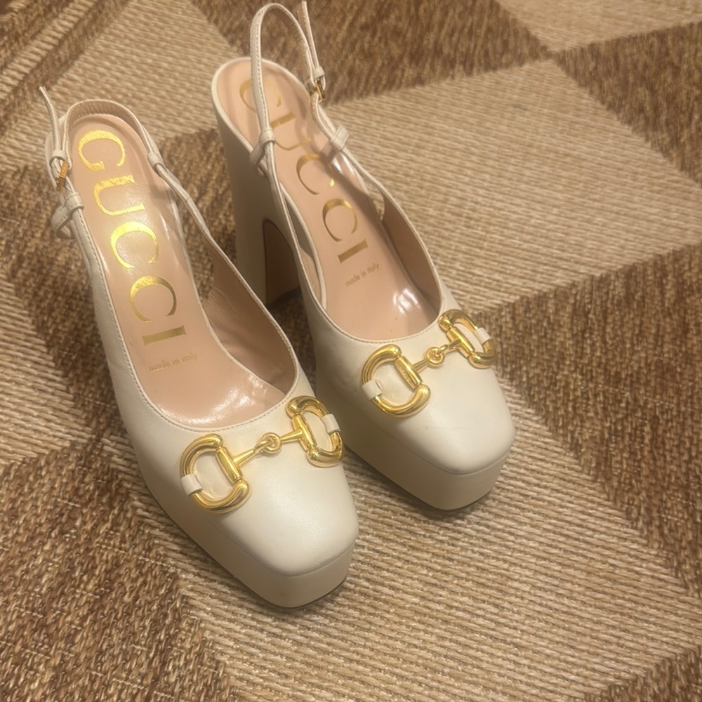Gucci Women's Cream Slingback Heels
